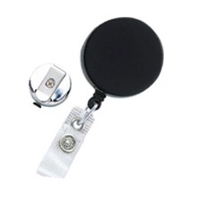 Heavy Duty Black/Chrome Combo Clip-on Badge Reel
