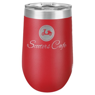 Polar Camel 16 oz. Red Vacuum Insulated Stemless Tumbler with Lid